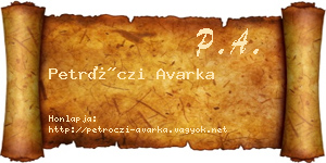 Petróczi Avarka névjegykártya